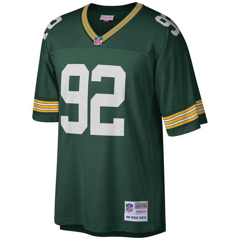 Green Bay Pack Reggie White Mitchell & Ness Green Big & Tall 1996 Retired Player Replica Jersey