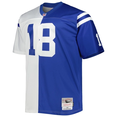 Peyton Manning Mitchell & Ness WhiteRoyal Big & Tall Split Legacy Retired Player Replica Jersey 01