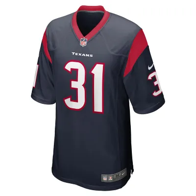Men's Houston Texans Dameon Pierce Nike Navy Game Player Jersey 01