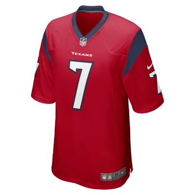 Men's Houston Texans CJ Stroud Nike Red 2023 NFL Draft First Round Pick Alternate Game Jersey 01