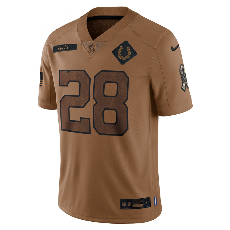 Men's Indianapolis Colts Jonathan Taylor Nike Brown 2023 Salute To Service Limited Jersey