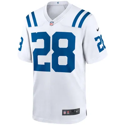 Men's Indianapolis Colts Jonathan Taylor Nike White Game Jersey 01