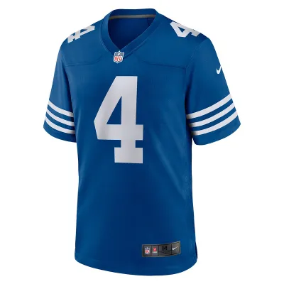 Men's Indianapolis Colts Sam Ehlinger Nike Blue Game Player Jersey 01