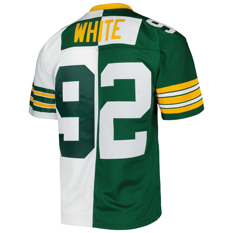 Green Bay Packers Reggie White Mitchell & Ness GreenWhite 1996 Split Legacy Replica Jersey