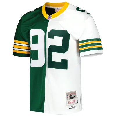 Green Bay Packers Reggie White Mitchell & Ness GreenWhite 1996 Split Legacy Replica Jersey 01