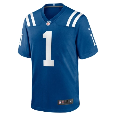 Men's Indianapolis Colts Number 1 Dad Nike Royal Game Jersey 01