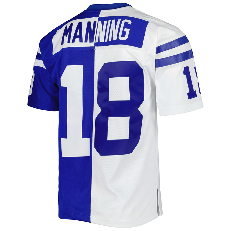 Men's Peyton Manning Mitchell & Ness RoyalWhite 1998 Split Legacy Replica Jersey