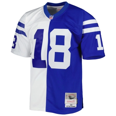 Men's Peyton Manning Mitchell & Ness RoyalWhite 1998 Split Legacy Replica Jersey 01