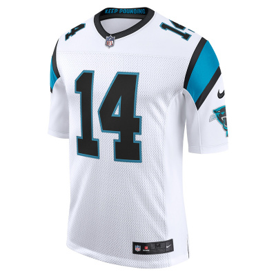 Men's Carolina Panthers Sam Darnold Nike White Vapor Limited Jersey 01