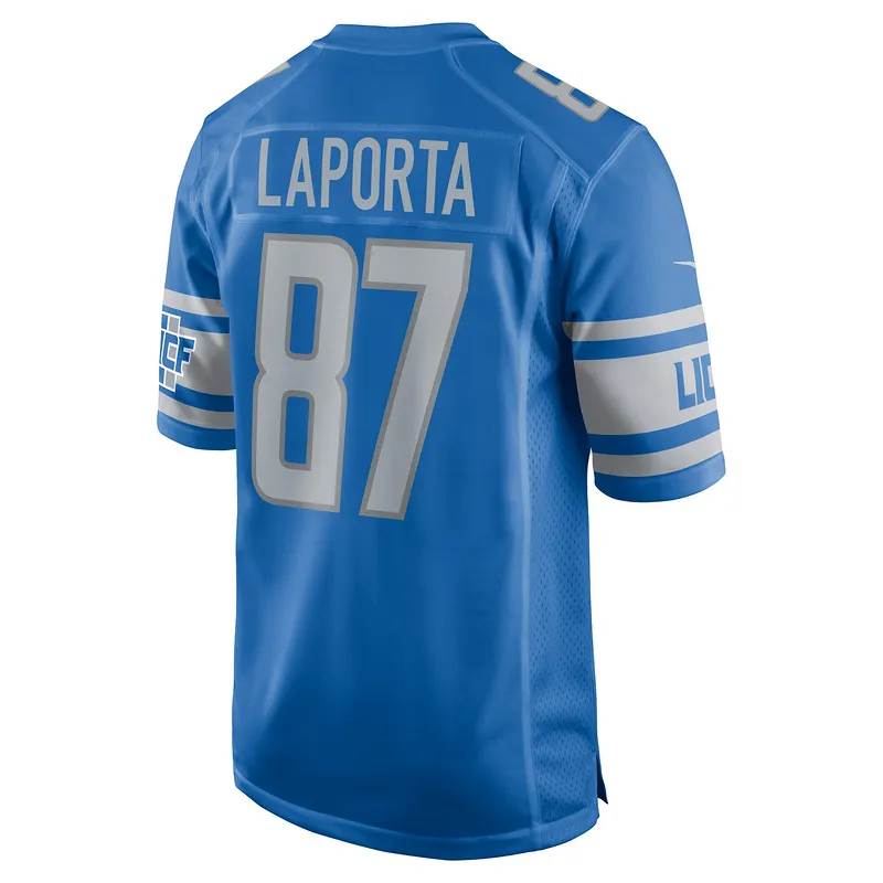 Men's Detroit Lions Sam LaPorta Nike Blue Team Game Jersey
