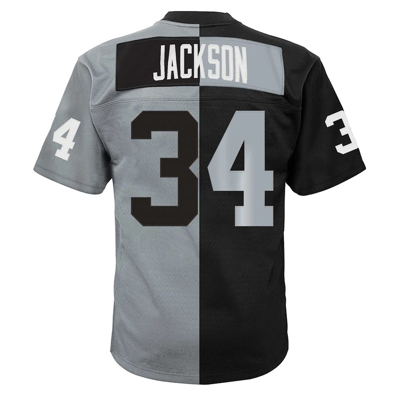 Bo Jackson Mitchell & Ness BlackSilver Big & Tall Split Legacy Retired Player Replica Jersey