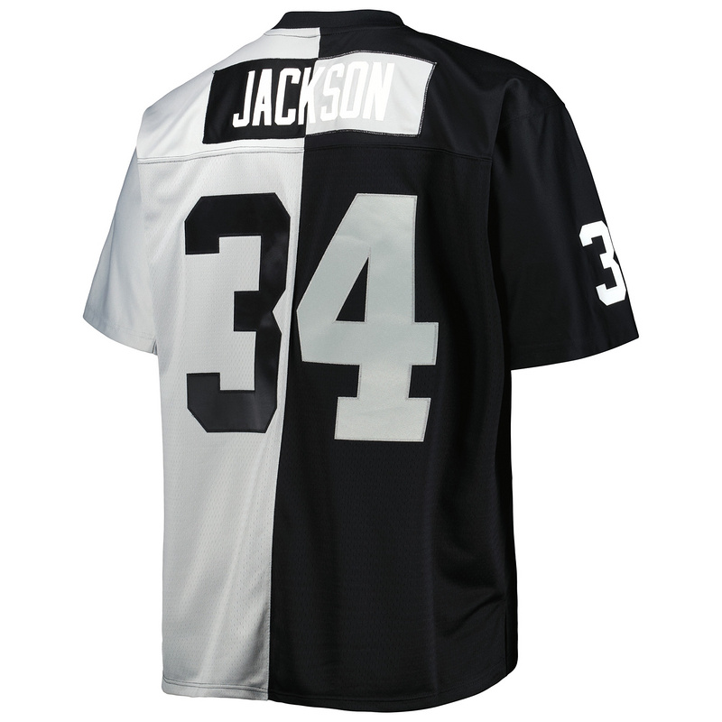 Bo Jackson Mitchell & Ness BlackSilver Big & Tall Split Legacy Retired Player Replica Jersey