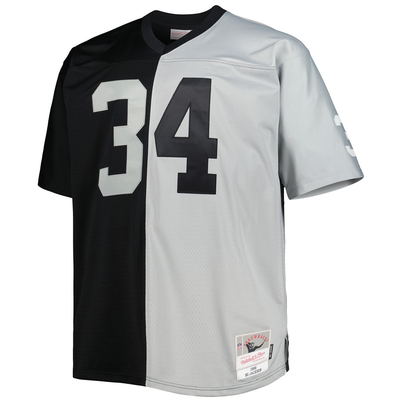 Bo Jackson Mitchell & Ness BlackSilver Big & Tall Split Legacy Retired Player Replica Jersey