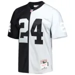 Men's Charles Woodson Mitchell & Ness BlackSilver 1998 Split Legacy Replica Jersey