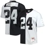 Men's Charles Woodson Mitchell & Ness BlackSilver 1998 Split Legacy Replica Jersey