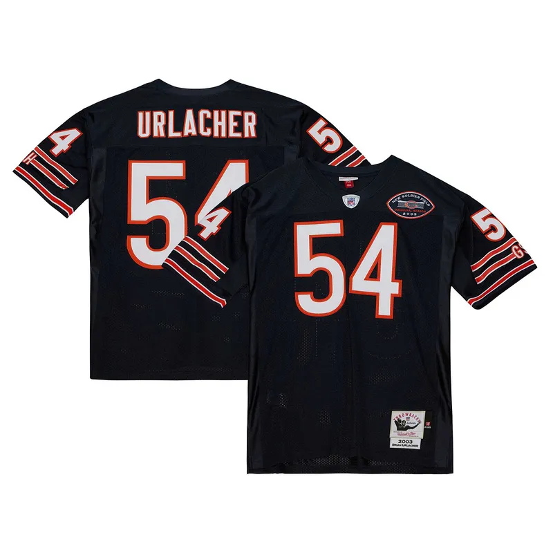 Chicago Bears 2003 Brian Urlacher Mitchell &Ness Navy Authentic Throwback Retired Player Jersey