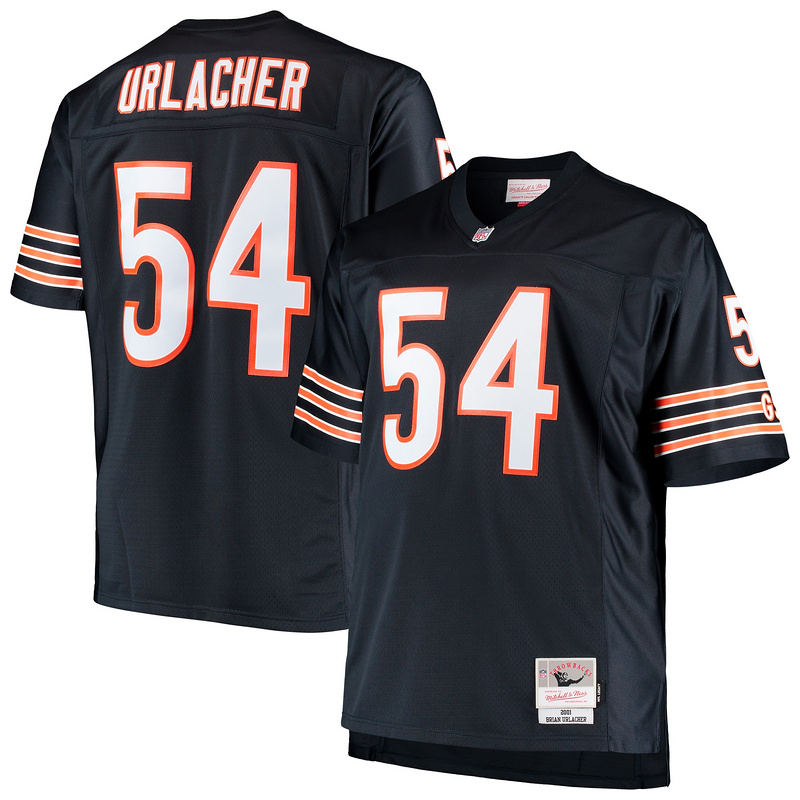 Chicago Bears Brian Urlacher Mitchell & Ness Navy Big & Tall 2001 Retired Player Replica Jersey