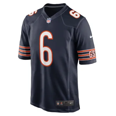 Men's Chicago Bears Kyler Gordon Nike Navy Game Player Jersey 01