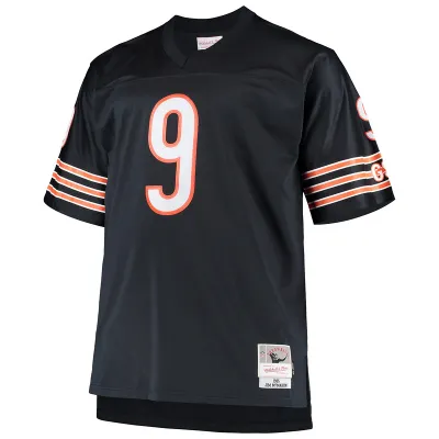 Chicago Bears Jim McMahon Mitchell & Ness Navy Big & Tall 1985 Retired Player Replica Jersey 01