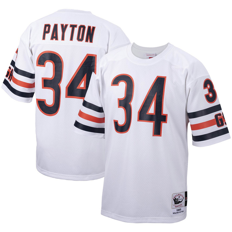 Chicago Bears 1985 Walter Payton Mitchell &Ness White Authentic Throwback Retired Player Jersey