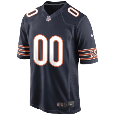 Men's Chicago Bears Nike Navy Custom Game Jersey 01
