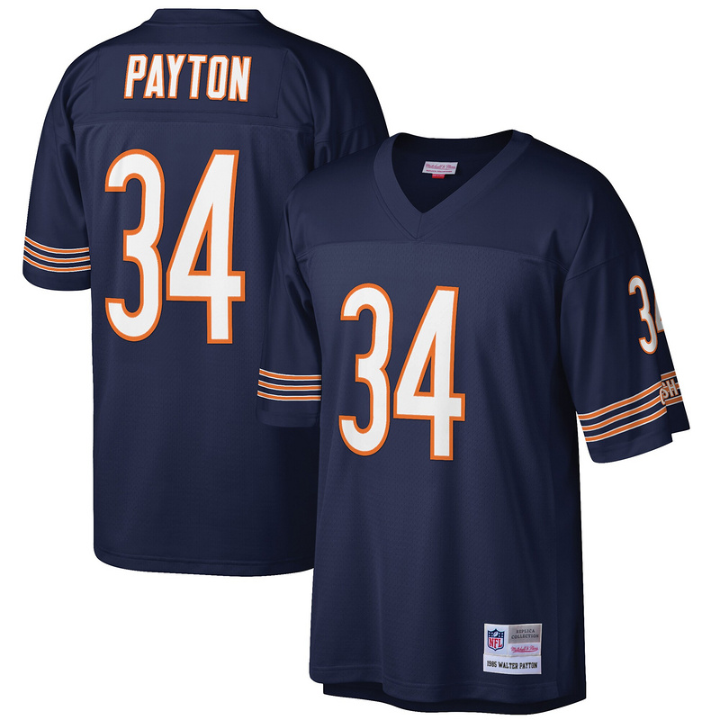 Chicago Bears Walter Payton Mitchell &Ness Navy Big & Tall 1985 Retired Player Replica Jersey