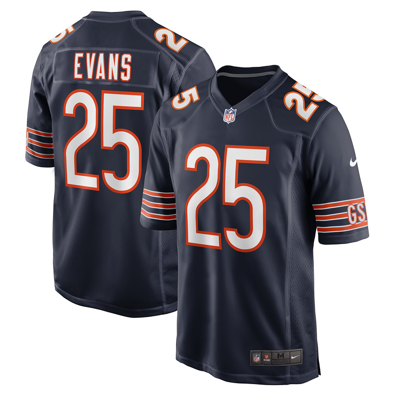 Men's Chicago Bears Darrynton Evans Nike Navy Game Jersey