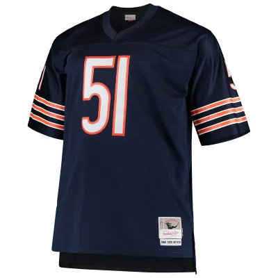 Chicago Bears Dick Butkus Mitchell & Ness Navy Big & Tall 1966 Retired Player Replica Jersey 01