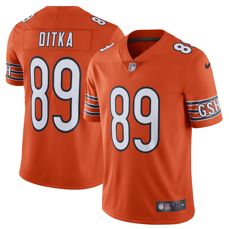 Chicago Bears Mike Ditka Nike Orange Alternate Vapor Untouchable Limited Retired Player Jersey