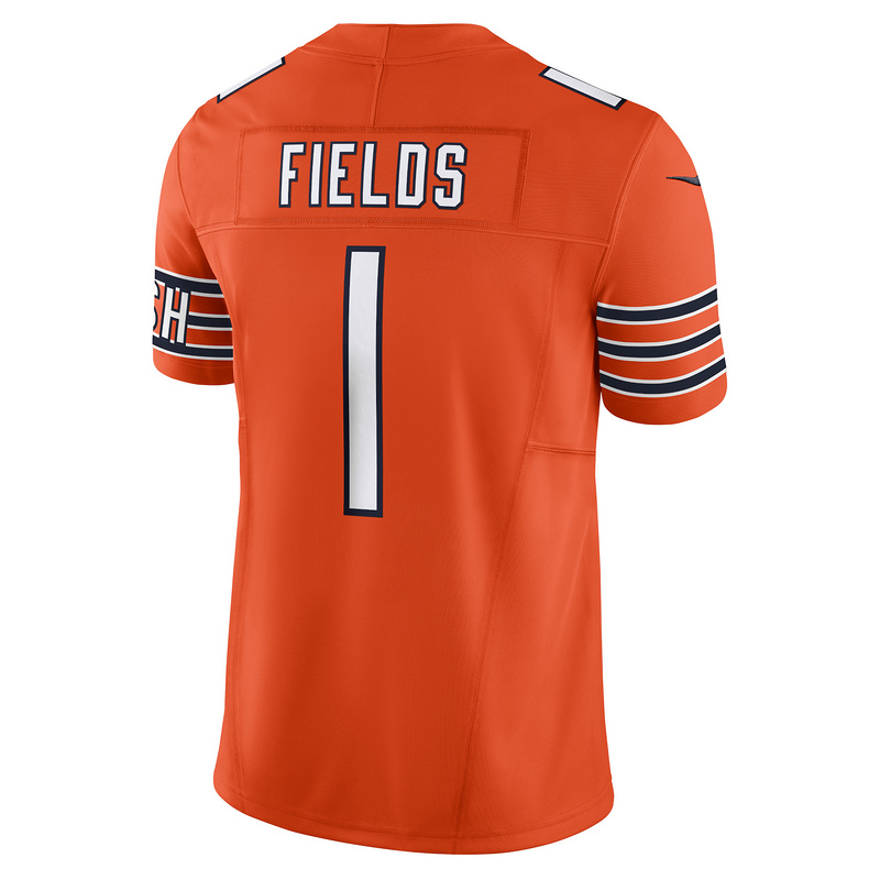 Men's Chicago Bears Justin Fields Nike Orange Vapor F.U.S.E. Limited Jersey