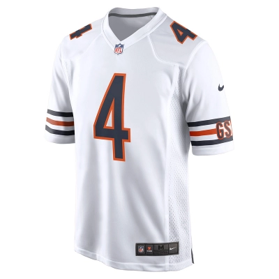 Men's Chicago Bears Eddie Jackson Nike White Game Jersey 01