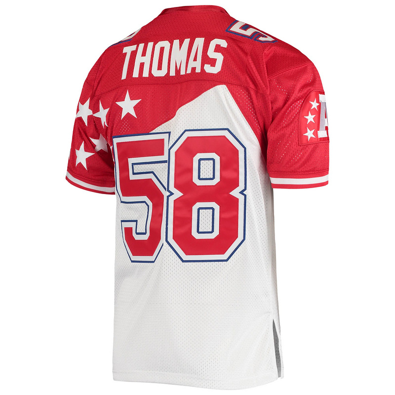 Men's AFC Derrick Thomas Mitchell & Ness WhiteRed 1995 Pro Bowl Authentic Jersey