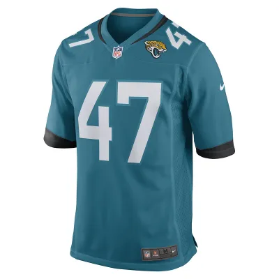 Men's De'Shaan Dixon Jacksonville Jaguars Nike Teal Team Game Player Jersey 01