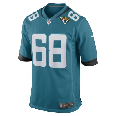 Men's Jacksonville Jaguars Brandon Scherff Nike Teal Game Player Jersey 01