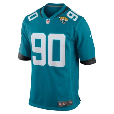 Men's Jacksonville Jaguars Angelo Blackson Nike Teal Team Game Jersey 01