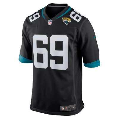 Men's Jacksonville Jaguars Tyler Shatley Nike Black Game Jersey 01