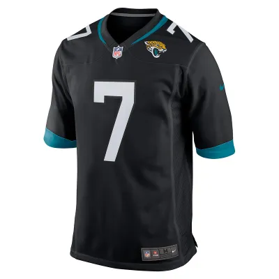 Men's Jacksonville Jaguars Byron Leftwich Nike Black Alternate Retired Player Game Jersey 01