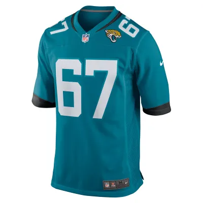 Men's Jacksonville Jaguars Chandler Brewer Nike Teal Game Jersey 01