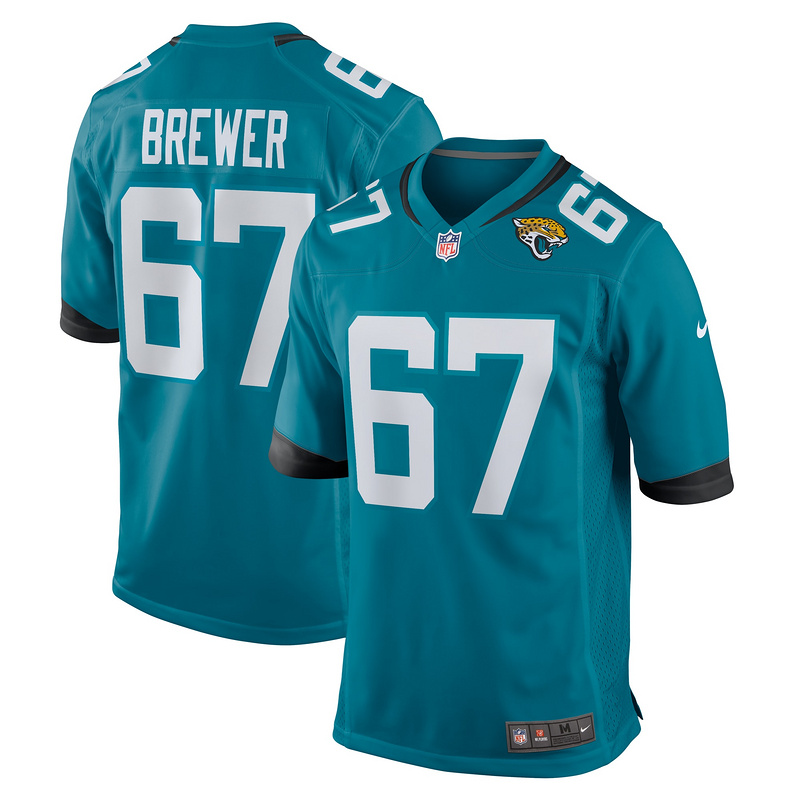 Men's Jacksonville Jaguars Chandler Brewer Nike Teal Game Jersey