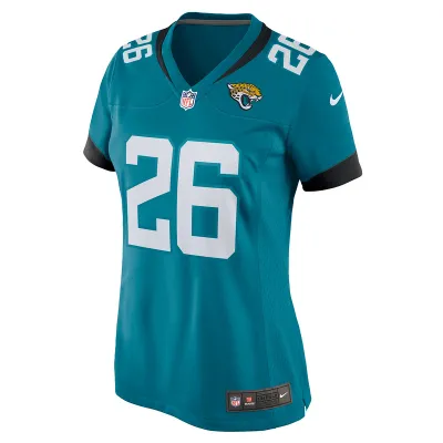 Men's Jacksonville Jaguars D'Ernest Johnson Nike Teal Game Jersey 01