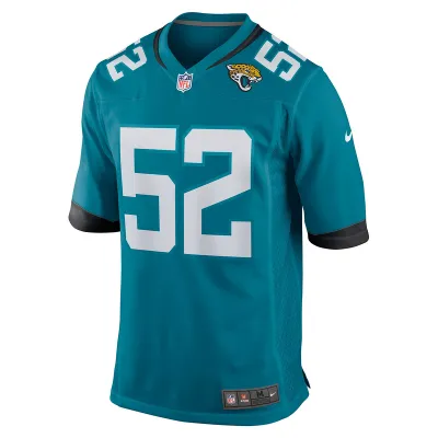 Men's Jacksonville Jaguars DaVon Hamilton Nike Teal Game Jersey 01