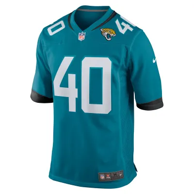 Men's Jacksonville Jaguars Erick Hallett Nike Teal Game Jersey 01