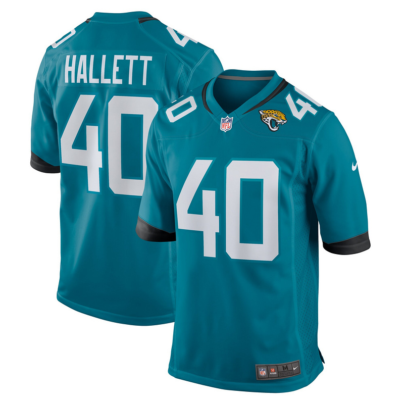 Men's Jacksonville Jaguars Erick Hallett Nike Teal Game Jersey