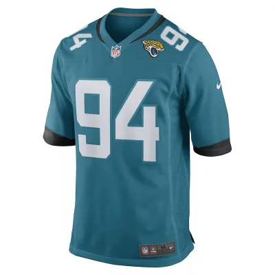 Men's Jacksonville Jaguars Folorunso Fatukasi Nike Teal Game Player Jersey 01