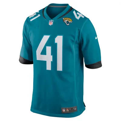 Men's Jacksonville Jaguars Josh Allen Nike Teal Game Jersey 01