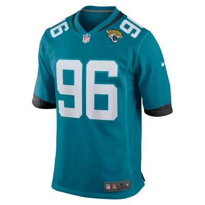 Men's Jacksonville Jaguars Ross Blacklock Nike Teal Team Game Jersey 01