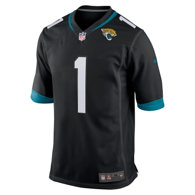 Men's Jacksonville Jaguars Travis Etienne Nike Black Game Jersey 01