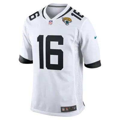Men's Jacksonville Jaguars Trevor Lawrence Nike White Game Jersey 01
