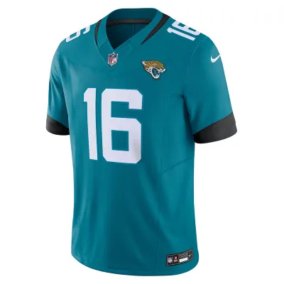 Men's Jacksonville Jaguars Trevor Lawrence Nike Teal Vapor F.U.S.E. Limited Jersey 01