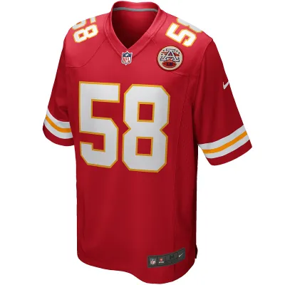 Men's Kansas City Chiefs Derrick Thomas Nike Red Game Retired Player Jersey 01